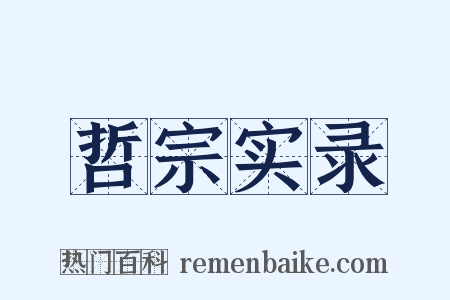 哲宗实录是什么意思的图片